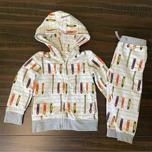 Monica and Andy Sweatsuit Two Piece Outfit in Write On Print
